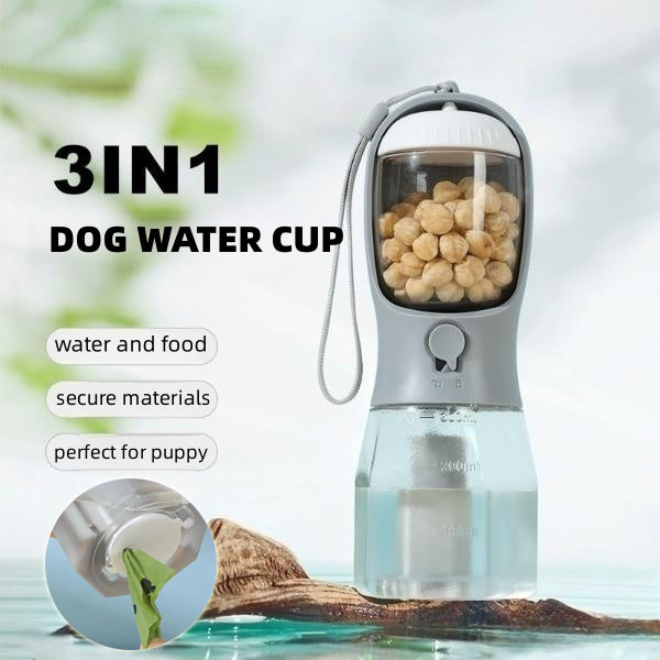 Dog Water Cup Drinking Food Garbage Bag Three-in-one Portable Small Multi-functional Pet Cups Pets Supplies - PawLux1