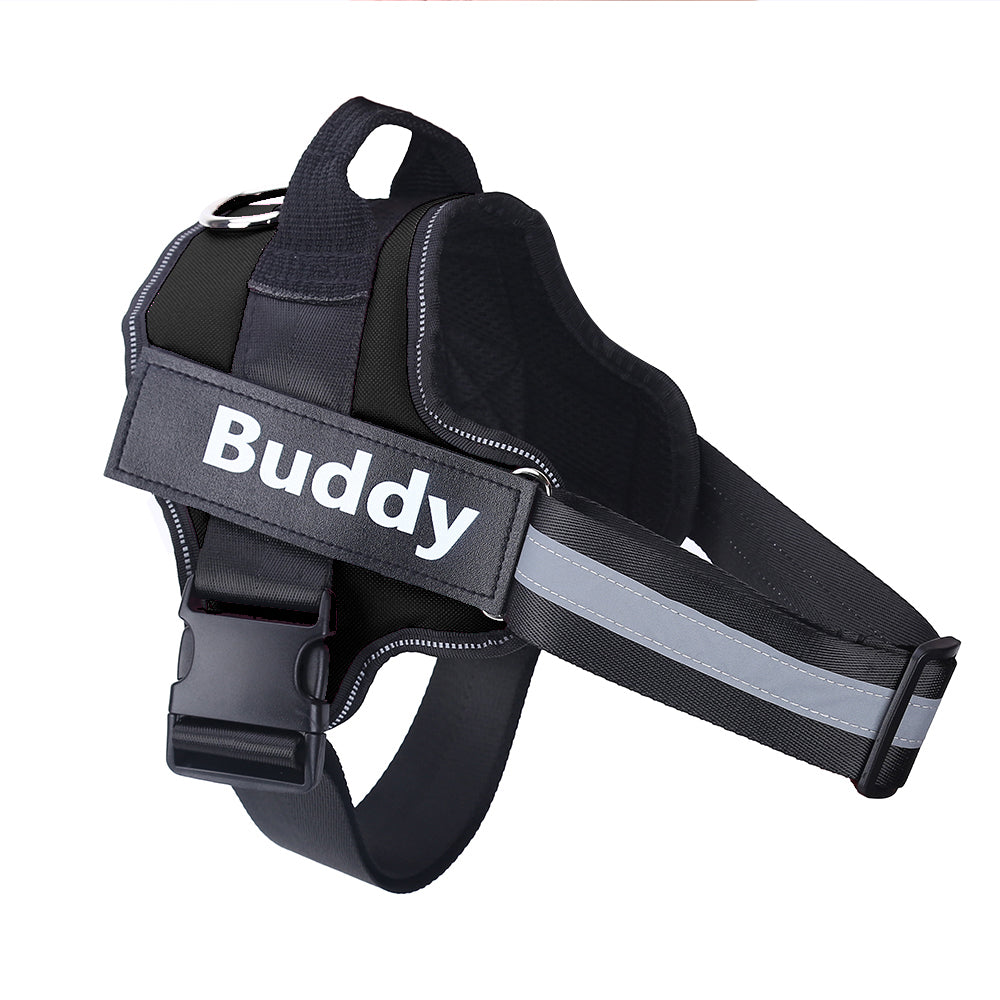 Personalized Dog Harness NO PULL Reflective Breathable Adjustable Pet Harness Vest For Small Large Dog Custom Patch Pet Supplies - PawLux1