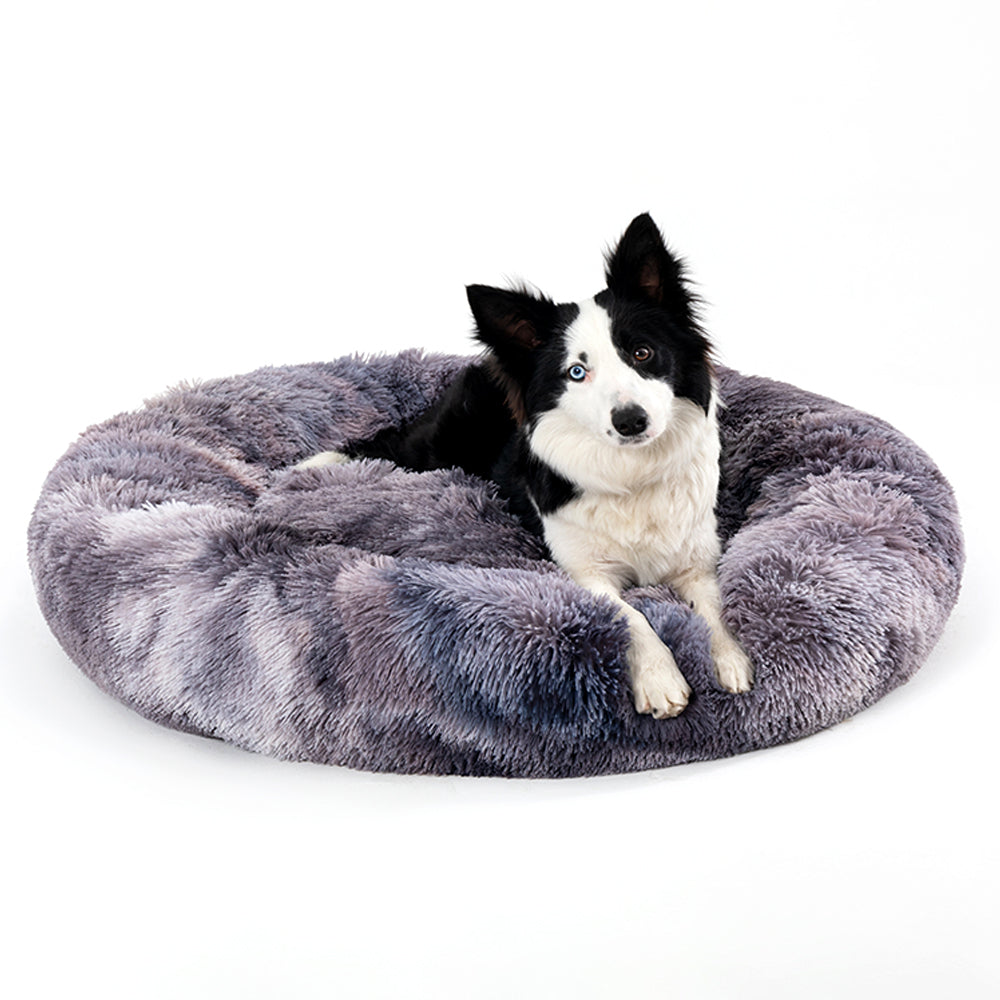 Fluffy Donut Dog Bed  Warm Soft Long Plush Pet Cushion Dog House Cat  Bed Washable Pet Sofa Mat Calming Samll Large Dog Beds - PawLux1
