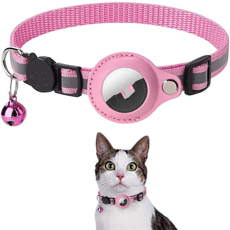 Reflective Collar Waterproof Holder Case For Airtag Air Tag Airtags Protective Cover Cat Dog Kitten Puppy Nylon Collar - PawLux1