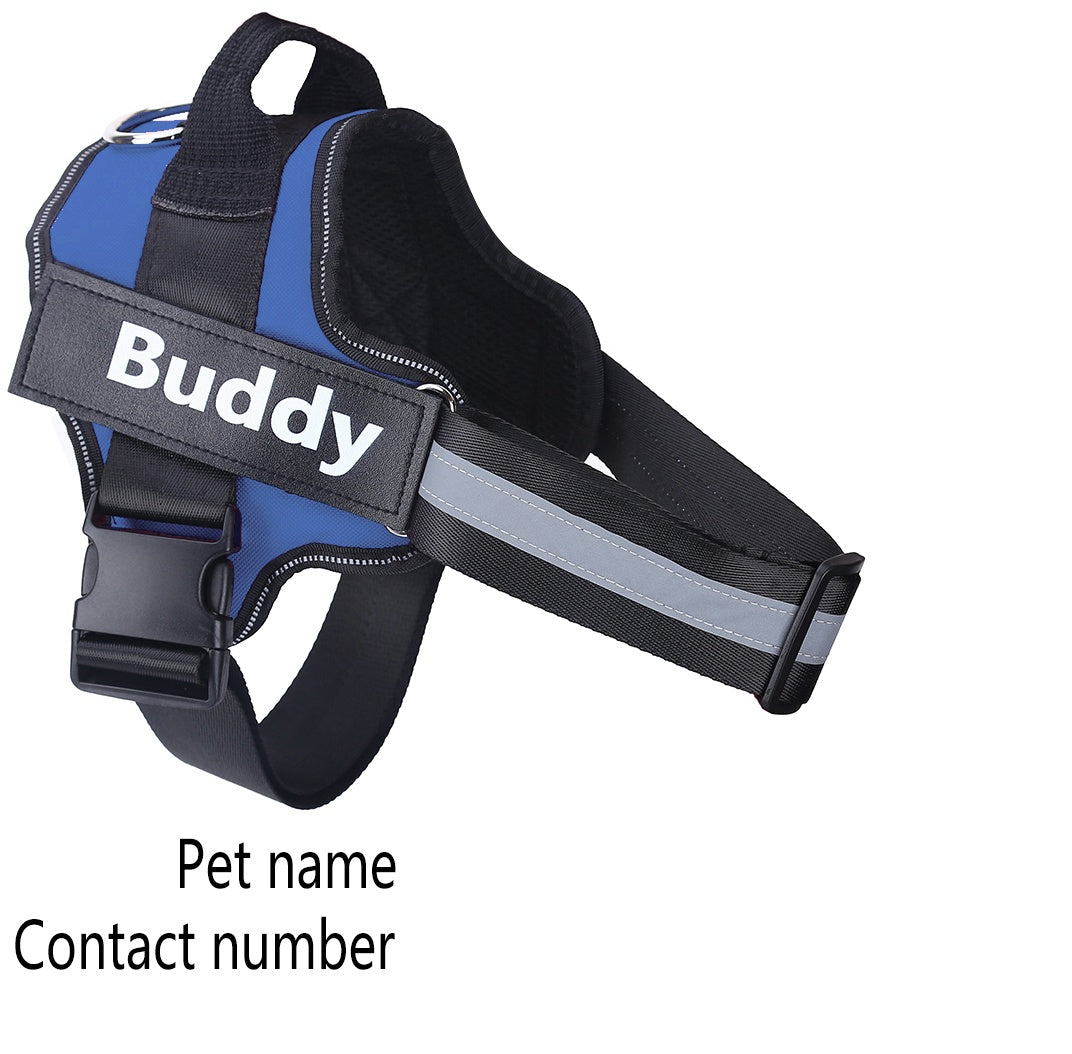 Personalized Dog Harness NO PULL Reflective Breathable Adjustable Pet Harness Vest For Small Large Dog Custom Patch Pet Supplies - PawLux1