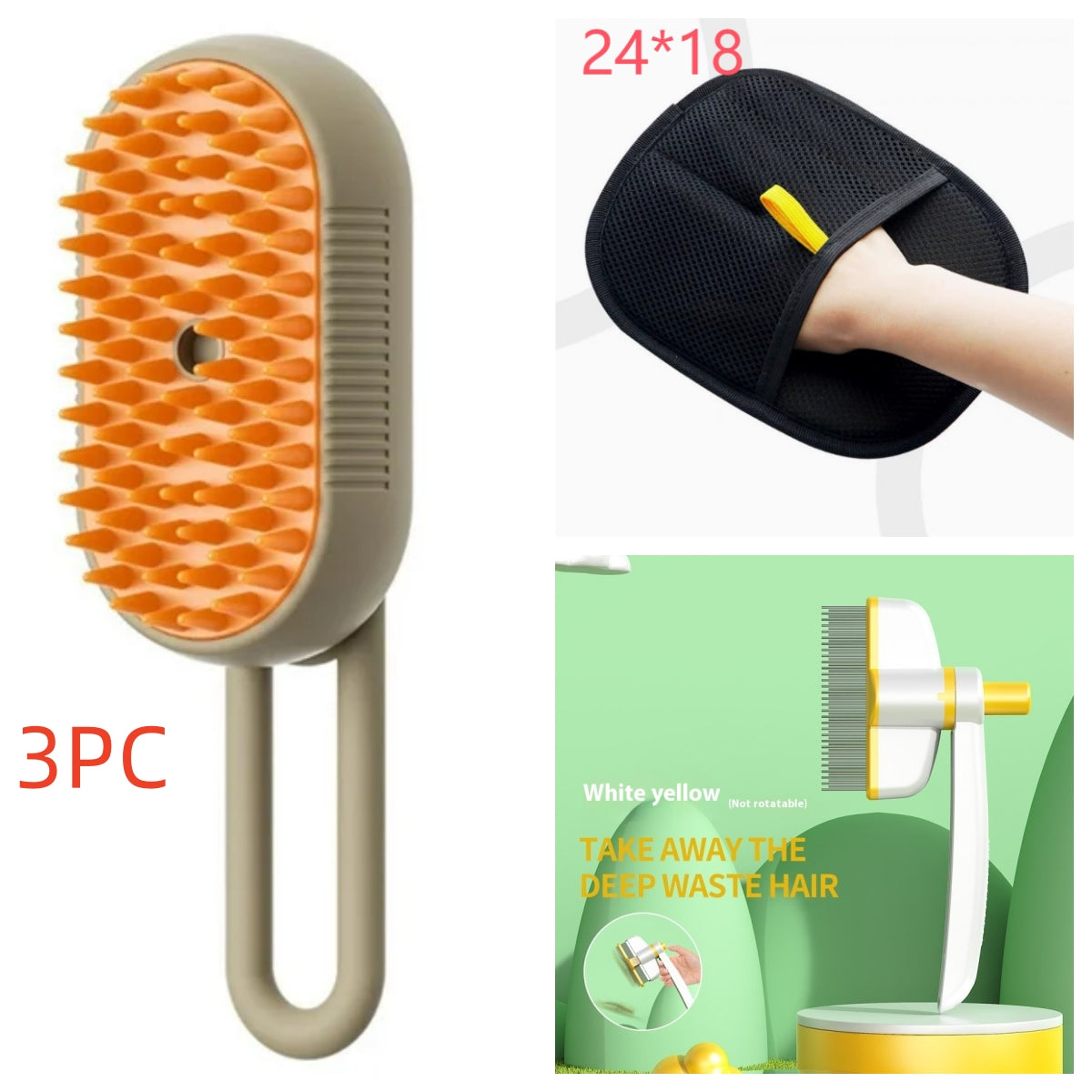 Cat Steam Brush Steamy Dog Brush 3 In 1 Electric Spray Cat Hair Brushes For Massage Pet Grooming Comb Hair Removal Combs Pet Products - PawLux1