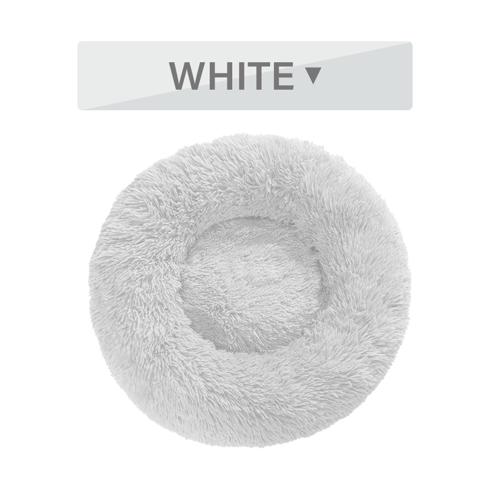 Fluffy Donut Dog Bed  Warm Soft Long Plush Pet Cushion Dog House Cat  Bed Washable Pet Sofa Mat Calming Samll Large Dog Beds - PawLux1