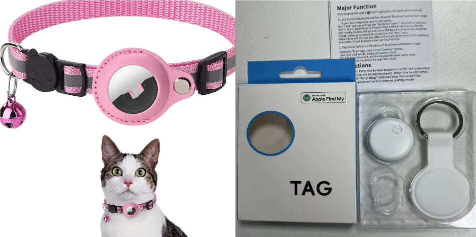 Reflective Collar Waterproof Holder Case For Airtag Air Tag Airtags Protective Cover Cat Dog Kitten Puppy Nylon Collar - PawLux1