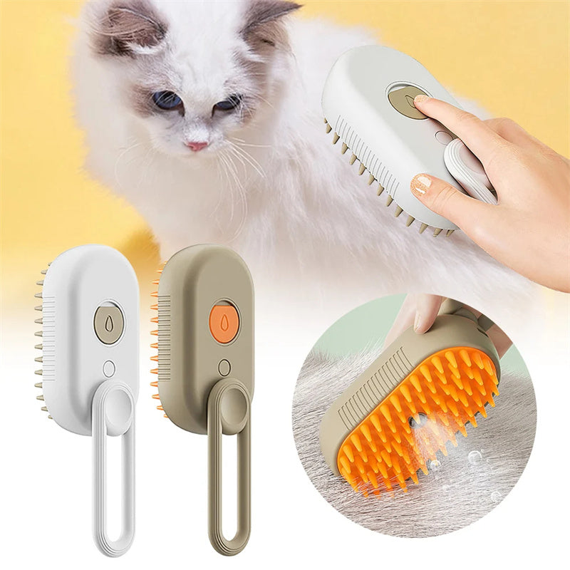 Cat Steam Brush Steamy Dog Brush 3 In 1 Electric Spray Cat Hair Brushes For Massage Pet Grooming Comb Hair Removal Combs Pet Products - PawLux1