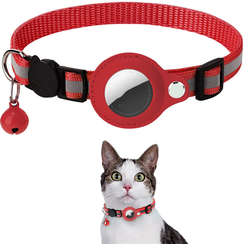 Reflective Collar Waterproof Holder Case For Airtag Air Tag Airtags Protective Cover Cat Dog Kitten Puppy Nylon Collar - PawLux1