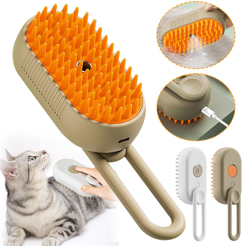 Cat Steam Brush Steamy Dog Brush 3 In 1 Electric Spray Cat Hair Brushes For Massage Pet Grooming Comb Hair Removal Combs Pet Products - PawLux1
