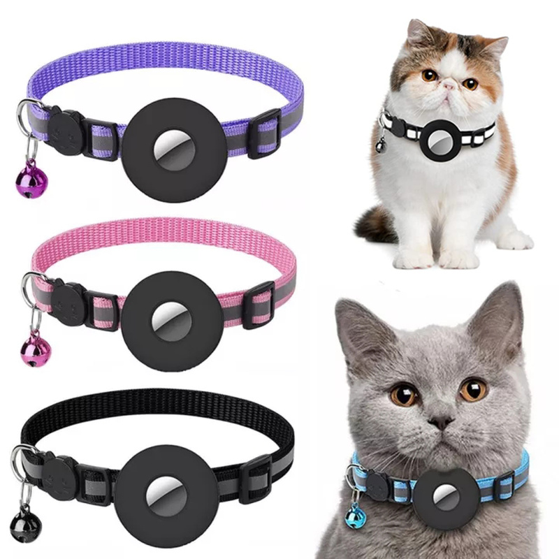 Reflective Collar Waterproof Holder Case For Airtag Air Tag Airtags Protective Cover Cat Dog Kitten Puppy Nylon Collar - PawLux1