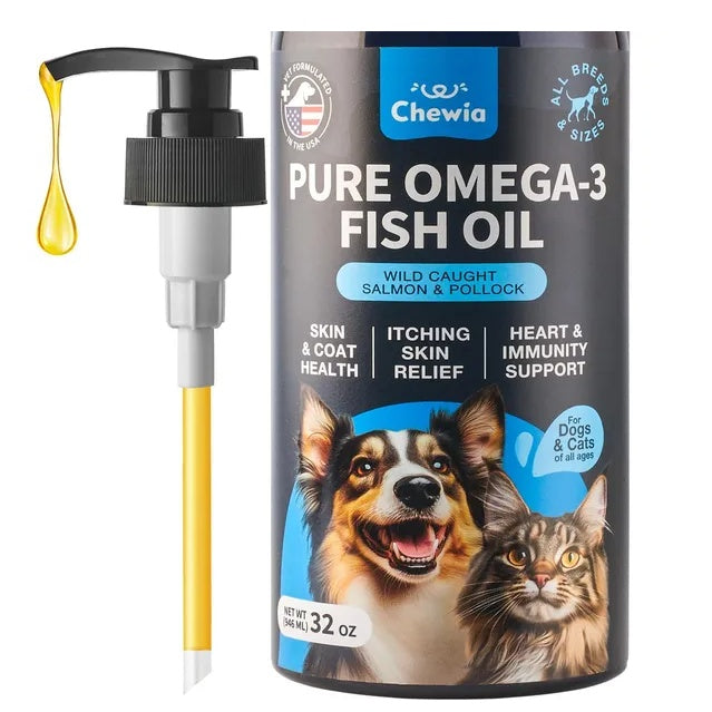 Coat Skin All Breeds Dog Supplement 32 Oz Fish Oil For Dogs Pet Supplies For Dogs Fish Oil - PawLux1
