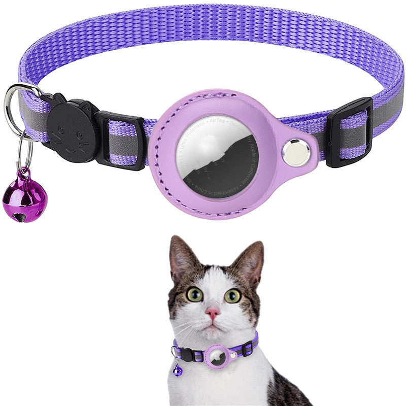 Reflective Collar Waterproof Holder Case For Airtag Air Tag Airtags Protective Cover Cat Dog Kitten Puppy Nylon Collar - PawLux1